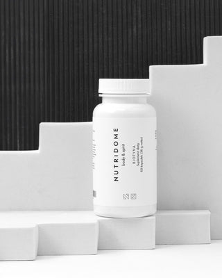 Biotin kapsle 2500 mcg vitamínu H na vlasy, pleť a nehty Nutridome 60 ks - 4