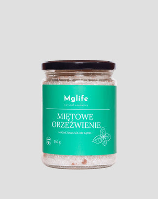 Koupelová sůl do hořčíku s epsomskou solí a mátovým olejem Mglife osvěžující - 1