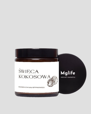 Veganská svíčka na tuřín s bavlněným knotem s vůní kokosu 120 ml MgLife - 4
