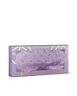 Hedvábná páska na spaní zdobená krystaly – lilac Crystallove - 4