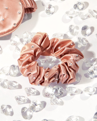 Hedvábné čelenky do vlasů s krystaly – rose gold Crystallove - 2