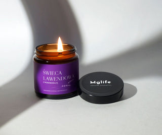 Levandule s pomerančovou voskovou svíčkou se 100% Mglife bavlněným knotem - 2