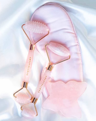 Rose quartz válec obličej masér - Crystallove láska kámen - 2