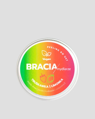 Peeling na rty jahoda s limetkou s vitamínem E hydratační a vyhlazující Bracia Mydlarze - 1