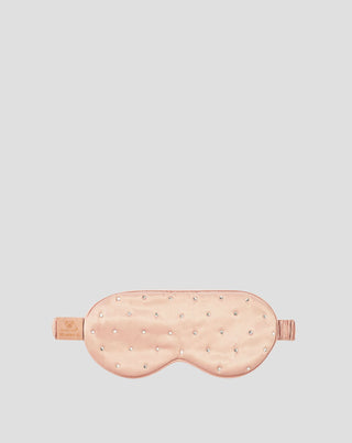 Hedvábná páska na spaní zdobená krystaly – rose gold Crystallove - 3