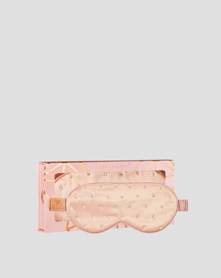 Páska na oči na spaní z hedvábí zdobená krystalky – rose gold Crystallove - 1