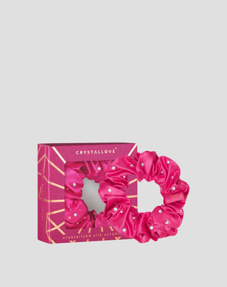 Hedvábné čelenky do vlasů s krystaly – hot pink Crystallove - 1