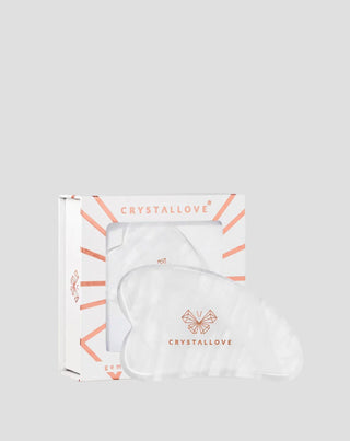 Gua sha masážní talíř na obličej z horského krystalu s čisticími vlastnostmi Crystallove - 1