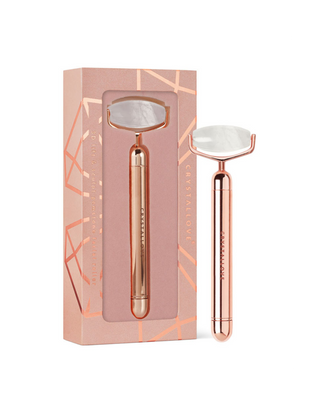 Pulzující válec z horského krystalu pro masáž obličeje Rose Gold Crystallove - 1