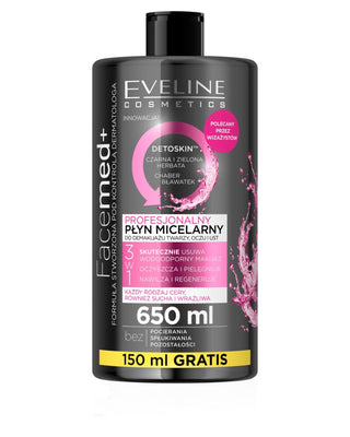 3 v 1 profesionální micelární voda pro voděodolný make-up Eveline - 1
