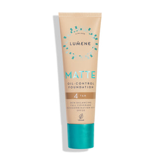 Matující podkladová báze s vysokým stupněm krytí Matte 4 Tan z SPF 20 Lumene - 1