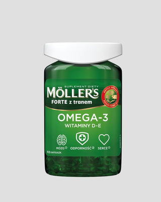 Doplněk stravy s Omega -3 a vitamíny D - E Forte Moller's 112 tobolek