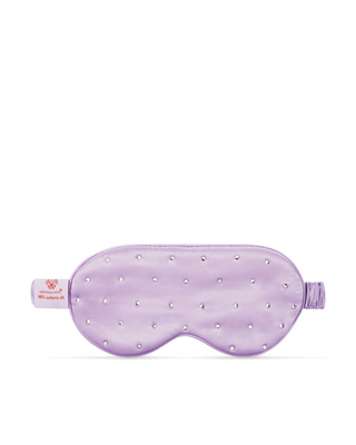 Hedvábná páska na spaní zdobená krystaly – lilac Crystallove - 2