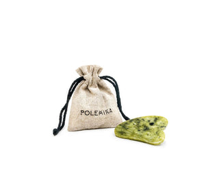 Gua sha jade talíř v bavlněném sáčku z recyklované polemiky - 1