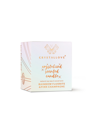 Sójová svíčka s fluoridovou barvou a růžovým šampaňským ve skleněné nádobě Crystallove - 3