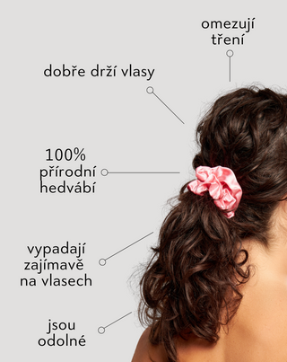 Sada gumiček do vlasů ze 100% přírodního hedvábí - fialová, zelená a černá Twisty 3 ks - 3