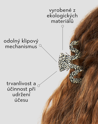 Sada velkých spon do vlasů Twisty - mramorová a černá 2 ks