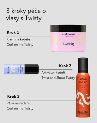 Sada krém + pěna + booster pro péči a styling kudrnatých a vlnitých vlasů Twisty - 2