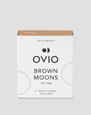 Kontaktní čočky v barvě hnědého ořechu měsíční nulové čočky brown moons č. 2 Ovio - 1