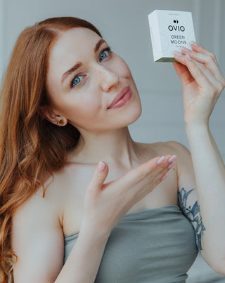 Zelené kontaktní čočky se stříbrnými proužky, nulové čočky green moons č. 3 Ovio - 2