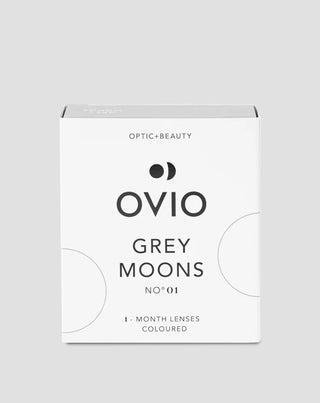 Popelavě šedá barevné kontaktní čočky měsíční nulové čočky Grey moons č. 1 Ovio - 1