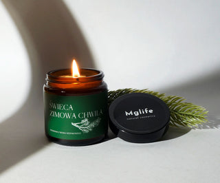 Veganská tuřínová svíčka Zimní chvíle s vůní borovice, cedru a ambry 120 ml MgLife - 3