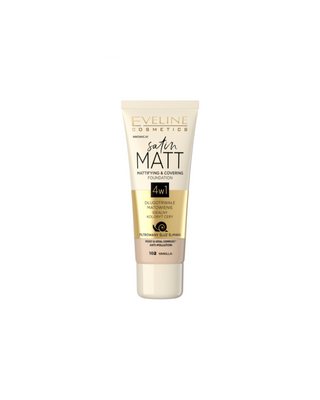 Matující make-up s filtrovaným šnečím slizem, č. 102, vanilka Satin Matt Eveline