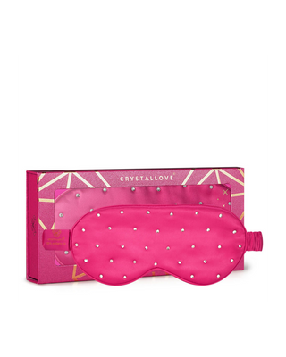 Hedvábná páska na spaní zdobená krystaly – hot pink Crystallove - 1