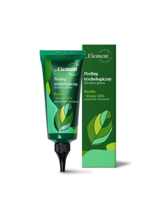 Trichologický čisticí peeling na pokožku hlavy s extraktem z bazalky a ovocnou kyselinou Element - 1