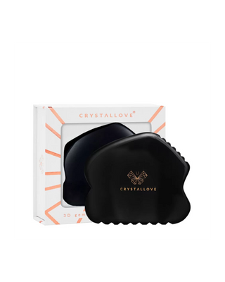 Gua sha masážní talíř na obličej s obsidiánem Crystallove s velkou silou - 1