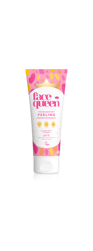 Jemnozrnný peeling s výtažky z jahod a manga pro zářivý efekt Face Queen