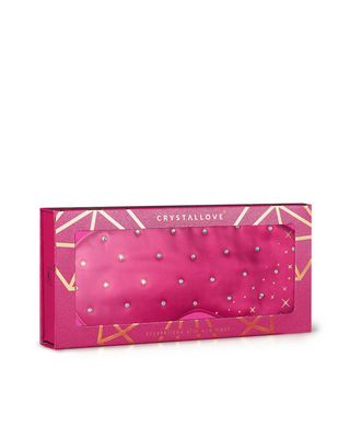 Hedvábná páska na spaní zdobená krystaly – hot pink Crystallove - 4