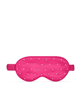 Hedvábná páska na spaní zdobená krystaly – hot pink Crystallove - 2