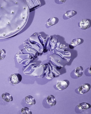 Hedvábné čelenky do vlasů s krystaly – lilac Crystallove - 2