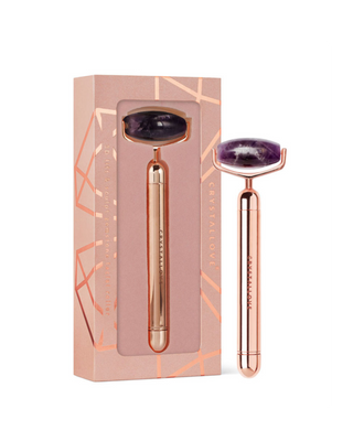 Pulzující váleček z ametystu pro masáž pokožky Rose Gold Crystallove - 1