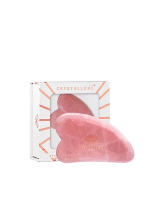 Gua sha masážní talíř na obličej s růžovou krystalózou - Crystallove love stone - 1