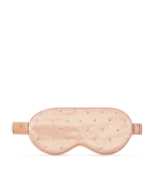 Hedvábná páska na spaní zdobená krystaly – rose gold Crystallove - 2