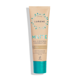 Matující podkladová báze s vysokým stupněm krytí Matte 3 Fresh Apricot z SPF 20 Lumene - 1