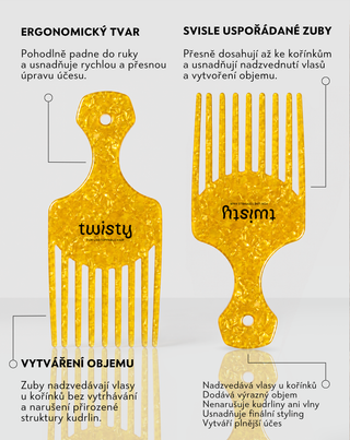 Vertikální hřeben pro zvětšení objemu a zvednutí kudrnatých vlasů Twisty - 2