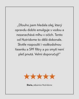 Čisticí olej na odlíčení obličeje od kosmetiky a nečistot Nutridome - 5