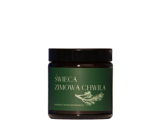 Veganská tuřínová svíčka Zimní chvíle s vůní borovice, cedru a ambry 120 ml MgLife - 1