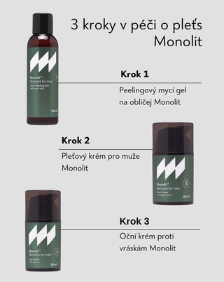 Peelingový pleťový gel pro muže s kyselinou mléčnou Monolit - 4