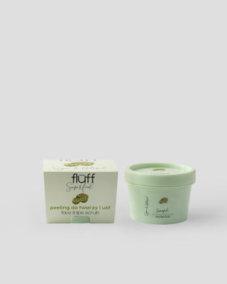 Jemný peeling na obličej a ústa s vyhlazením sacharózy a jojobového oleje Fluff - 1