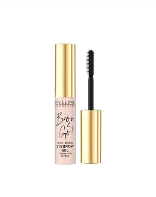 Ultra silný transparentní gel na obočí Brow&Go s pohodlným, tvarovaným kartáčkem Eveline - 1