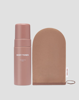 Sada samoopalovací tělová pěna pro každý odstín pokožky a rukavice Body Tones