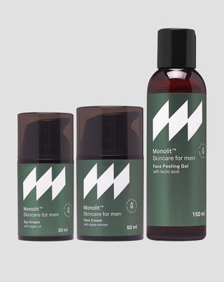 Sada očního krému, pleťového krému a mycího gelu pro muže Monolit - 1