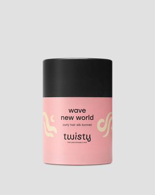 Růžová hedvábná čepice pro kudrnaté a vlnité vlasy na spaní Twisty