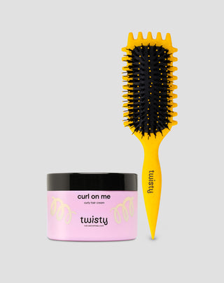 Sada krému na kudrny + kartáč na kudrnaté a vlnité vlasy pro definici kadeří Twisty - 1