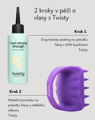 Masážní kartáč na pokožku hlavy z měkkého silikonu podporující mikrocirkulaci Twisty - 4