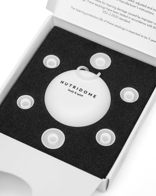Zátky do uší s tlumícími špunty sada čtyř velikostí Nutridome_4 - 4